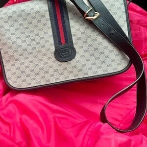 Gucci Blue Monogram Crossbody Purse